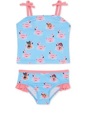 Paw Patrol Light Blue & Pink Flamingo Tankini Set
